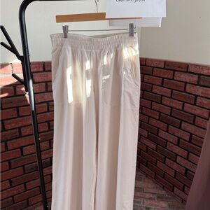 lululemon athletica Wide Leg Drawstring Pants in Light Beige/Cream